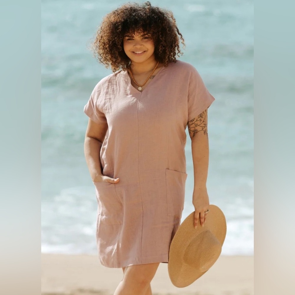 Magic Linen Linen Relaxed Fit Tunic Tybee Dress